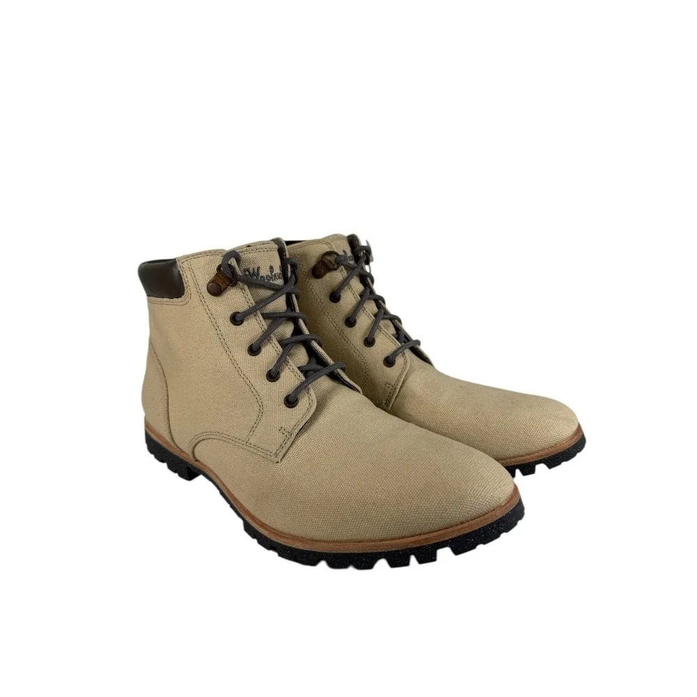 Woolrich‎ Boots Mens 6 Chukka Ankle Booties Beige Lace Up Round Toe